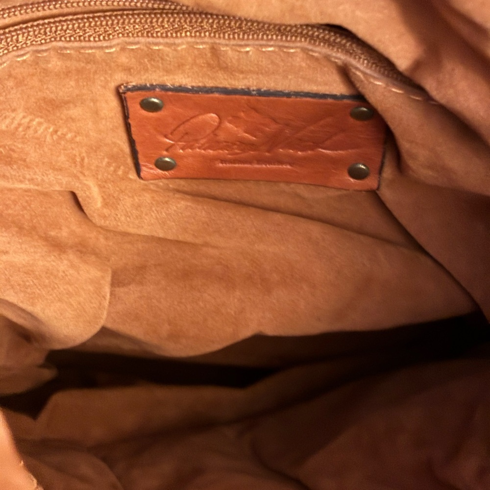 Patricia Nash Luzille Peach and Green Crossbody tote convertible backpack Bag - Picture 5 of 9